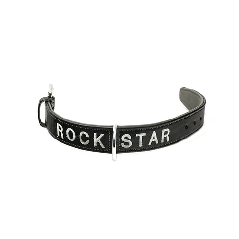 Zgarda din piele Rockstar Black 50x40cm